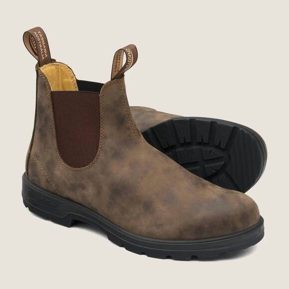 NEW BLUNDSTONE men's elastic sided boot in rustic brown